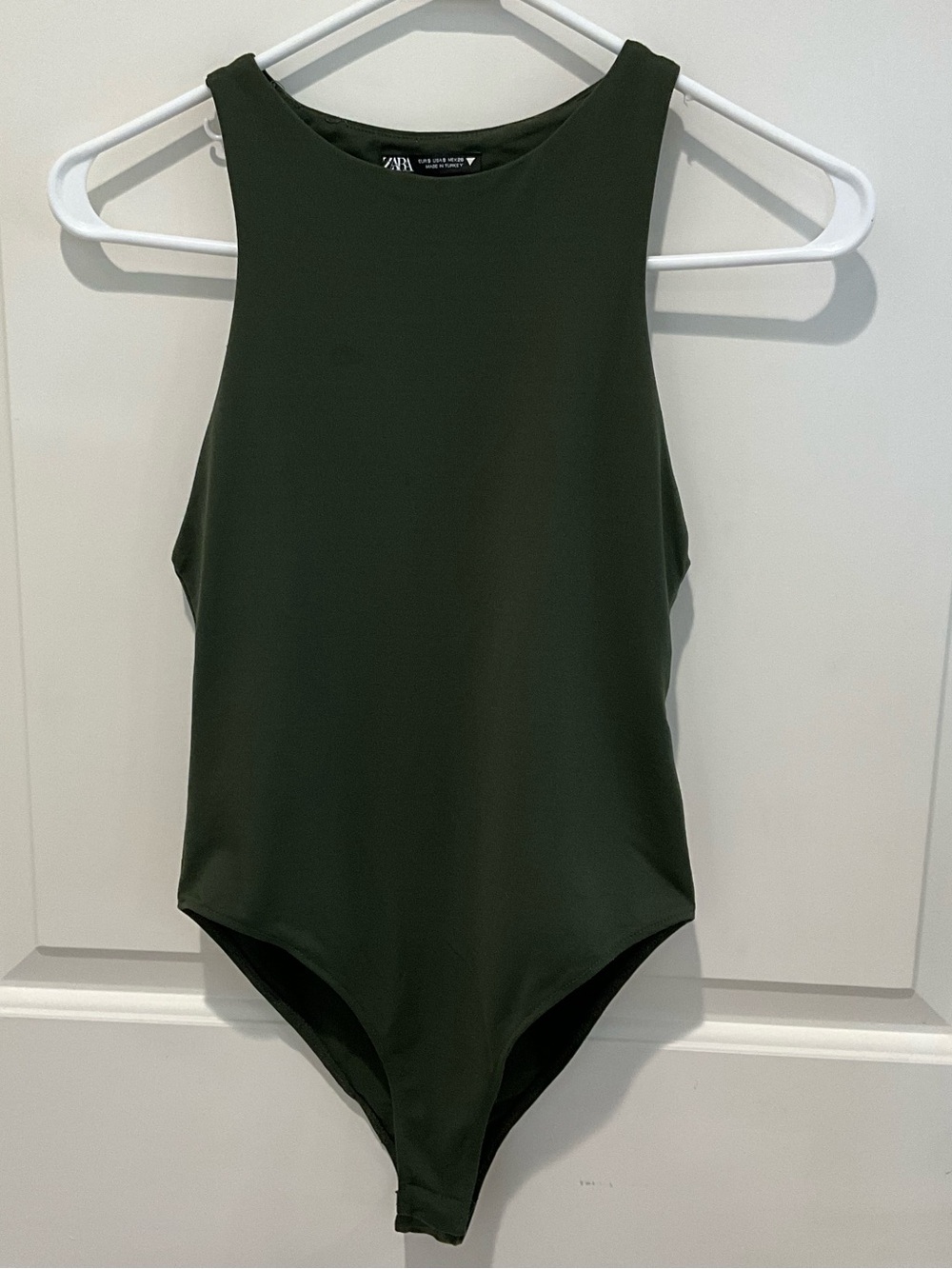 Zara Olive Green High Neck Bodysuit